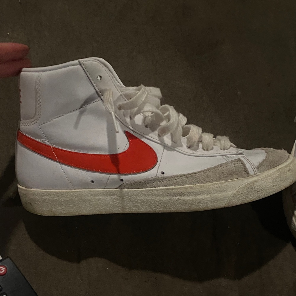 Nike White and Orange High-Tops